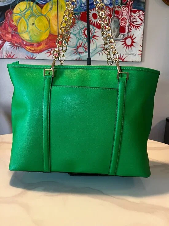 Michael Kors Large Saffiano Leather Palm Green Tote - Picture 3 of 13